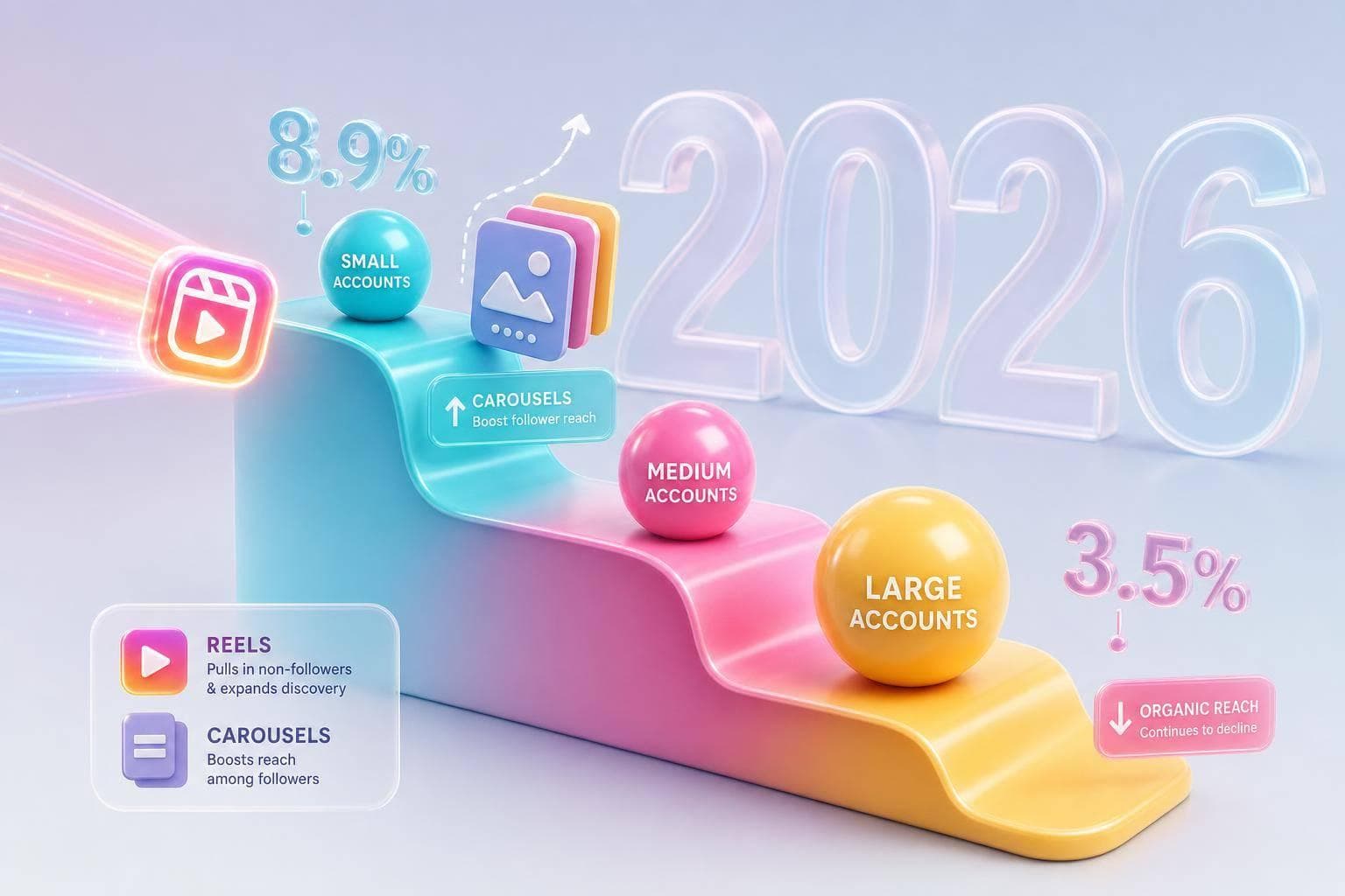 Instagram Organic Reach Statistics 2026: The Decline by Account Size & Format