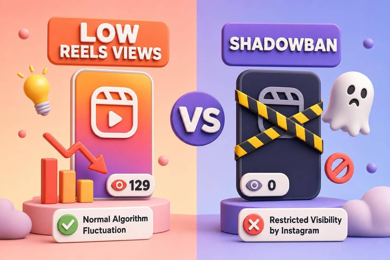 Low Reels Views vs Shadowban: Key Differences