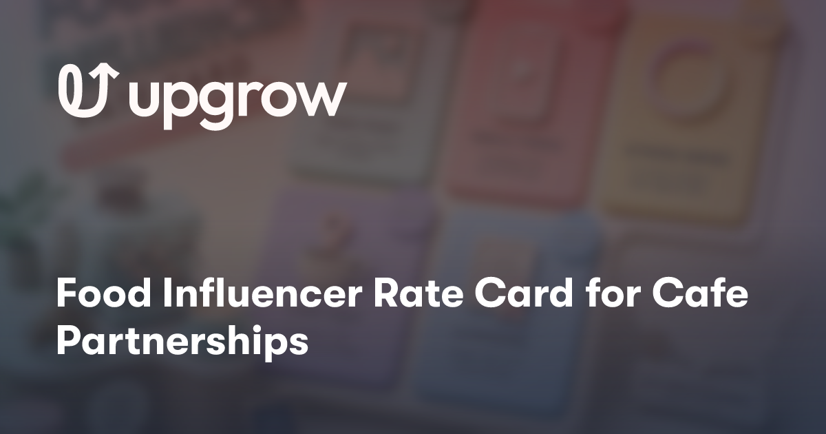Food Influencer Rate Card for Cafe Partnerships